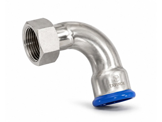 TAVINOX 90° oblúk s prevlečnou maticou 18x1/2" AISI 316L PN16