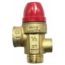 Bezpečnostný ventil TIEMME s pripojením tlakomera G1/4" 1/2" x 1/2“ 1,5 BAR MF