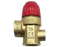 Bezpečnostný ventil TIEMME s pripojením tlakomera G1/4" 1/2" x 1/2“ 1,5 BAR FF