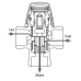 ESBE VTA 351 Termostatický zmiešavací ventil 3/4" (35°C - 60°C) Kvs 1,6 m3/h