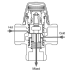 ESBE VTA 353 Termostatický zmiešavací ventil CPF 22mm (35°C - 60°C) Kvs 1,5 m3/h