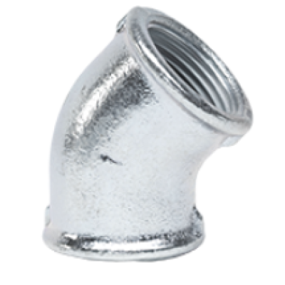 Pozink koleno 45° FF 1/2" 