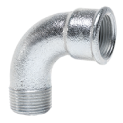 Pozink oblúk krátky MF 90° 6/4"
