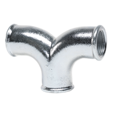 Pozink T-kus dvojitý oblúk 6/4"