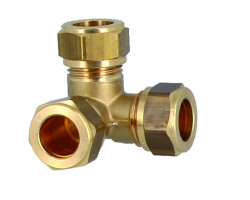 Mosadzné svorné koleno 3D 15 x 15 x 15 mm