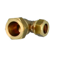 Mosadzné svorné koleno redukované 12 mm x 10 mm