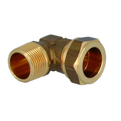 Mosadzné svorné koleno - vonkajší závit 3/8" x 12 mm