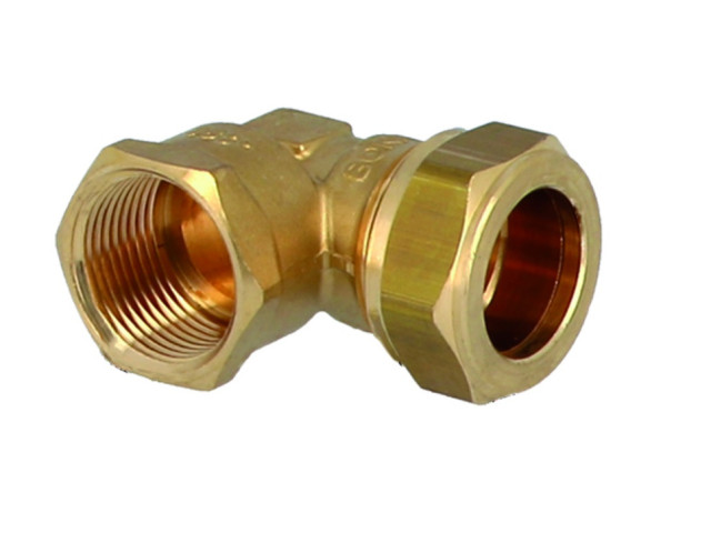 Mosadzné svorné koleno - vnútorný závit 3/4" x 22 mm