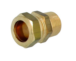 Mosadzný svorný prechod s vonkajším závitom 3/4" x 18 mm