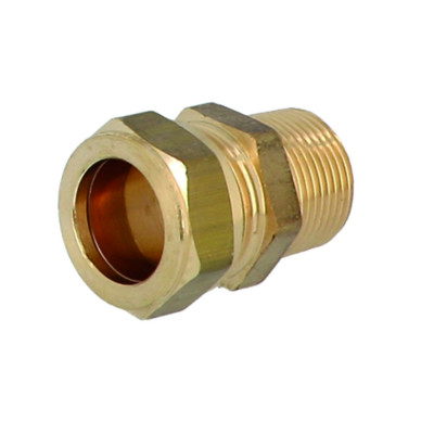 Mosadzný svorný prechod s vonkajším závitom 3/4" x 15 mm