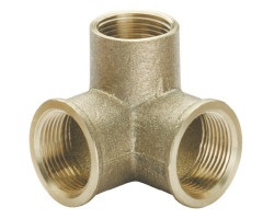 Mosadzný trojcestný rohový rozbočovač 3 x 3/4"