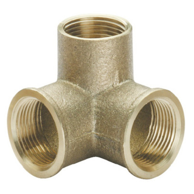 Mosadzný trojcestný rohový rozbočovač 3 x 1/2"