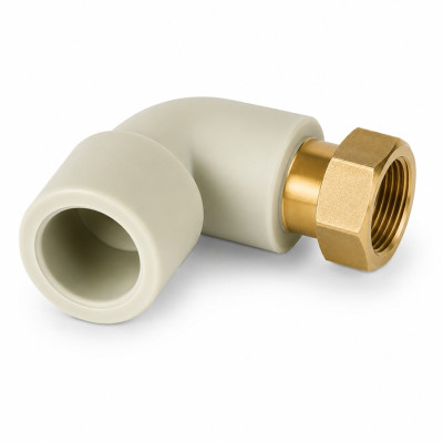 PPR Koleno 90° s prevlečnou maticou 20 x 3/4"- kovová stopka