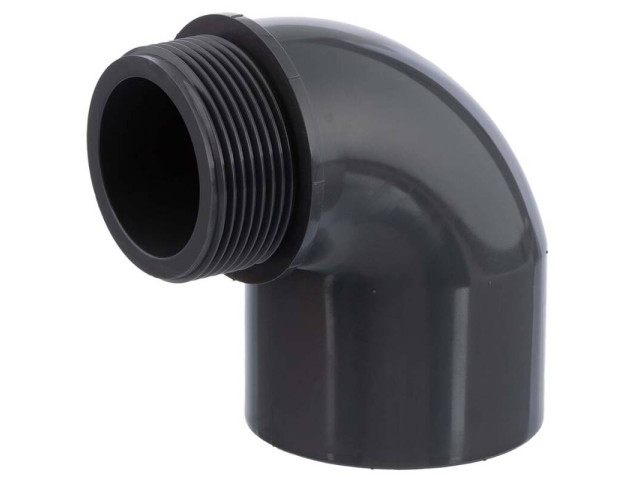 PVC koleno 90° s vonkajším závitom 63 mm x 2"