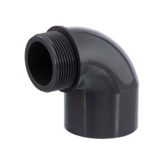 PVC koleno 90° s vonkajším závitom 63 mm x 2"