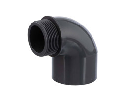 PVC koleno 90° s vonkajším závitom 63 mm x 2"