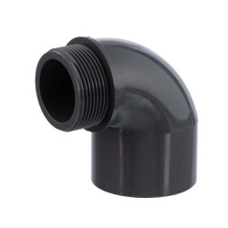 PVC koleno 90° s vonkajším závitom 63 mm x 2"