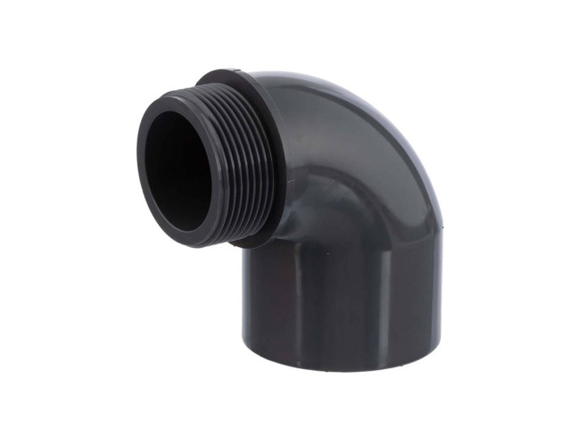 PVC koleno 90° s vonkajším závitom 63 mm x 2"