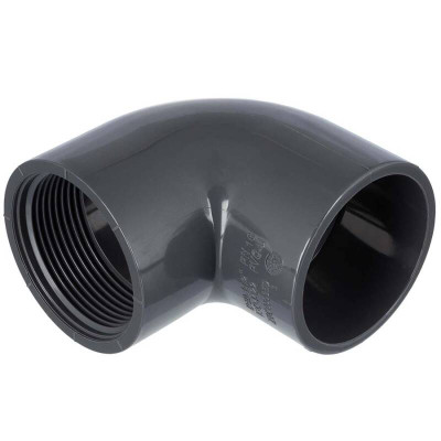 PVC koleno 90° s vnútorným závitom 63 mm x 2"