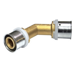 PEXAL Koleno 45° 40 x 40 mm - Lisovacia tvarovka (TH) PN10, 100°C
