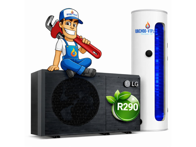 Tepelné čerpadlo LG ThermaV 14 kW + ohrev teplej vody 200 l R290 MONOBLOK, model HM143HF.UB60 s montážou na kľúč