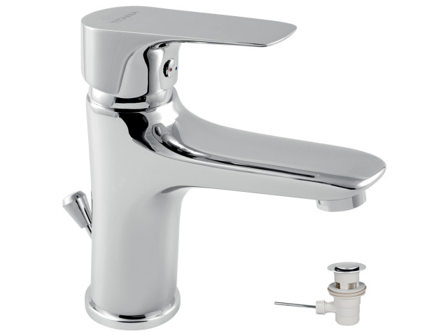 Umývadlová batéria s výpusťou Titania Nice chróm