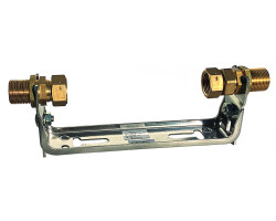 Držiak vodomera, posuvný zo steny – pozinkovaný – pripojenie 5/4", skrutkové pripojenie 5/4“ x 5/4" – 260 – Qn 6