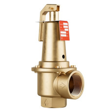 Bezpečnostný ventil DUCO 5/4"×6/4“, 2,5bar, 649kW, membrána, závitový, vyhrievanie, mosadz