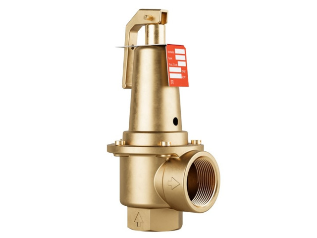 Bezpečnostný ventil DUCO 2"×2 1/2“, 3bar, 1322kW, membránový, so závitom, vyhrievanie, mosadz