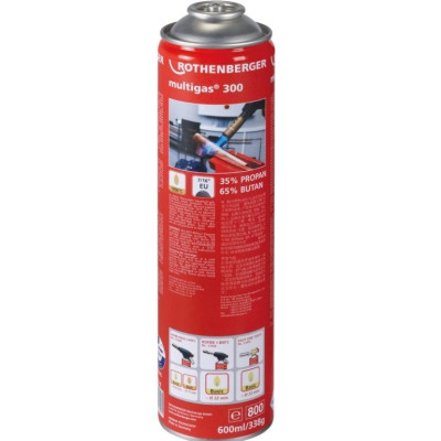 Plynová kartuša ROTHENBERGER MULTIGAS 300 600 ml, s teplotou plameňa až 1900 °C
