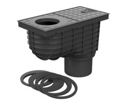 Chuděj KV 110 lapač strešných splavenín 305x155mm, spodný, PP, čierna