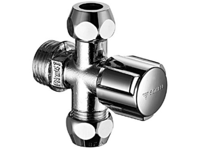 SCHELL COMFORT dvojitý rohový ventil 1/2"x3/8"x3/8", chróm