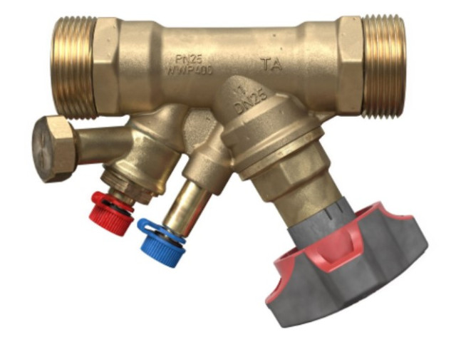 TA STAD 1/2" vyvažovací ventil DN10, PN25, uzatváracie, s vypúšťaním G3 / 4", voda, mosadz