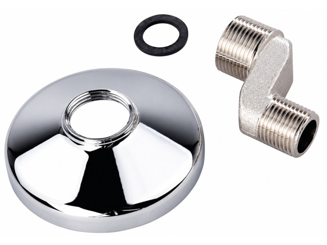 Excentrická etážka 1/2" x 3/4“, s rozetou, chróm