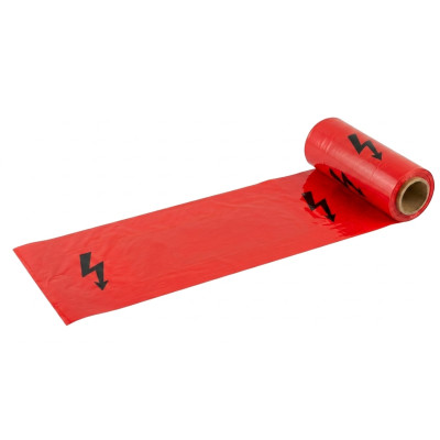 Výstražná fólia 220 × 0,07 mm „BLESK“, červená, 50 m