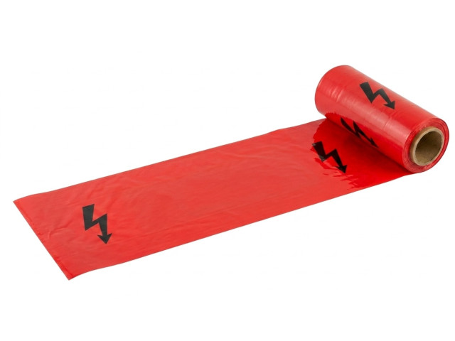 Výstražná fólia 220 × 0,07 mm „BLESK“, červená, 50 m