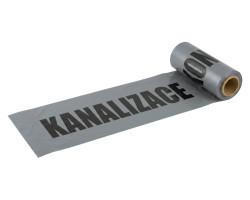 Výstražná fólia 300 × 0,08 mm „POZOR KANALIZÁCIA“, šedá, 100 m