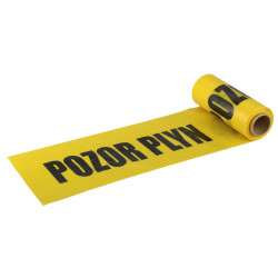 Výstražná fólia 300 × 0,08 mm „POZOR PLYN“, žltá 100m