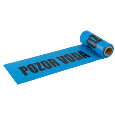 Výstražná fólia 300 × 0,08 mm „POZOR VODA“, modrá 100m