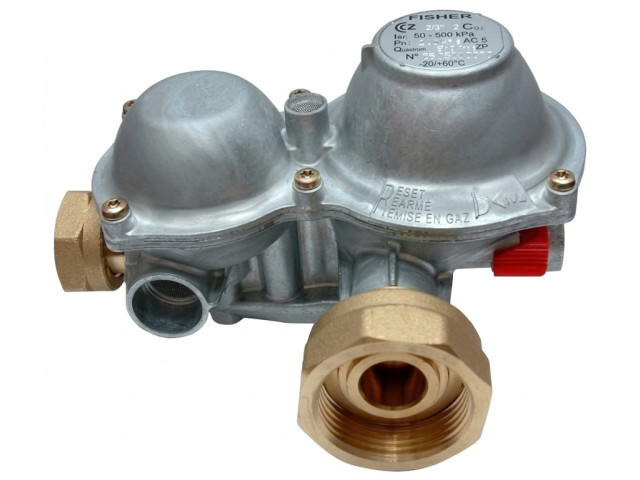 HUTIRA B10NG regulátor tlaku plynu 3/4" × 1 1/4", domový, rohový
