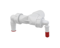 ALCA dvojité koleno DN40/32/8-23mm, so spätnými ventilmi, PP