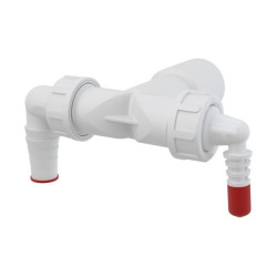 ALCA dvojité koleno DN40/32/8-23mm, so spätnými ventilmi, PP