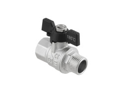 Guľový ventil BLACK 1" MF Motýľ PN40 185°C PLNOPRŮTOK