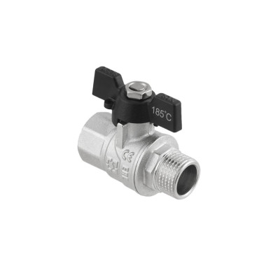 Guľový ventil BLACK 1" MF Motýľ PN40 185°C PLNOPRŮTOK