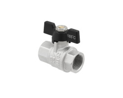 Guľový ventil BLACK 3/4" FF Motýľ PN40 185°C PLNOPRŮTOK