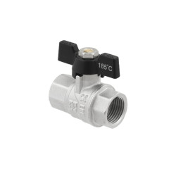 Guľový ventil BLACK 1" FF Motýľ PN40 185°C PLNOPRŮTOK