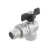 Guľový ventil BLACK 3/4" MF motýl so skrutkovaním ROHOVÝ PN40 185°C PLNOPRŮTOK