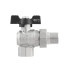 Guľový ventil BLACK 3/4" MF motýl so skrutkovaním ROHOVÝ PN40 185°C PLNOPRŮTOK