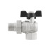 Guľový ventil BLACK 3/4" MF motýl so skrutkovaním ROHOVÝ PN40 185°C PLNOPRŮTOK