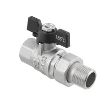 Guľový ventil BLACK 1/2" MF motýl so skrutkovaním PN50 185°C PLNOPRŮTOK